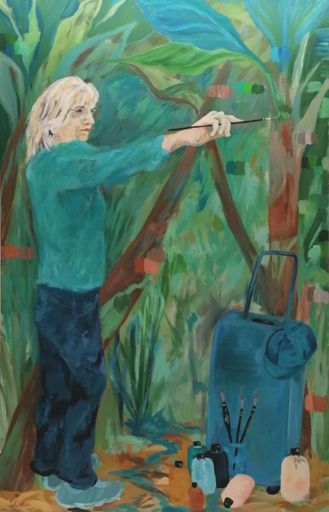 03 Sylvia Catharina Hess Zwischen Welten 2023 Zyklus Zerbrechliche Paradiese Acryl auf LW 140 x 90 cm