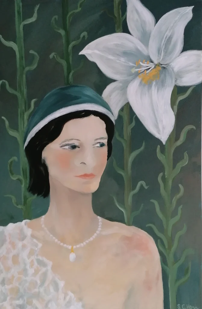 05 Sylvia Catharina Hess Der Entschluss 2023 Zyklus Zerbrechliche Paradiese Acryl auf LW 90 x 60 cm